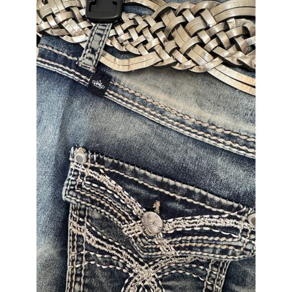 NEW - Almost Famous Embellished Skinny Jeans w/ Belt VARIOUS PLUS SIZES 14 - 24 - Picture 8 of 9
